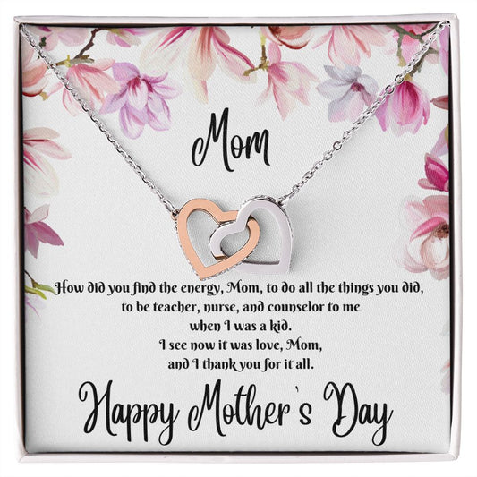 Interlocking Hearts Necklace (for mom)